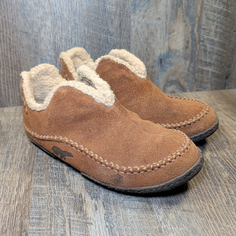 Sorel Manawan II Moccasin Slippers Boots Mens Size 8 Brown Suede Faux Shearling